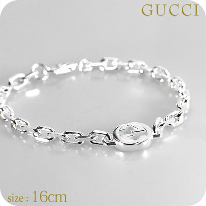 グッチ ブレスレット メンズ ブランド GUCCI インターロッキング チェーン 796351-J8400-8106-16 シルバー アクセサリー 796351-J8400-8106-16
