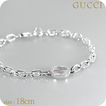 グッチ ブレスレット メンズ ブランド GUCCI インターロッキング チェーン 796351-J8400-8106-18 シルバー アクセサリー 796351-J8400-8106-18