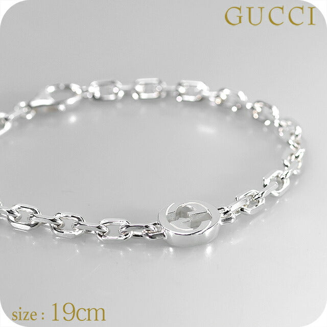 グッチ ブレスレット メンズ ブランド GUCCI インターロッキング チェーン 796351-J8400-8106-19 シルバー アクセサリー 796351-J8400-8106-19