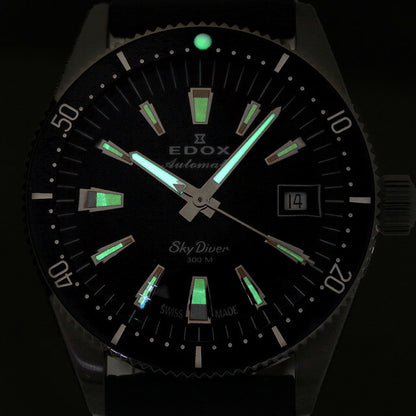 エドックス スカイダイバー 38 デイト スペシャルエディション 自動巻き 腕時計 ブランド メンズ レディース EDOX 80131-3BUC-BUICO 80131-3BUC-BUICO