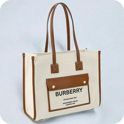 バ－バリ－ トートバッグ レディース ブランド BURBERRY 8044138 ホワイト/ブラウン 8044138
