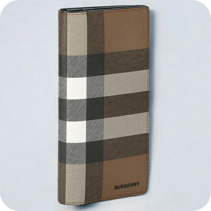 バ－バリ－ 長財布 メンズ ブランド BURBERRY チェック 8052803 ブラウン/ブラック 8052803