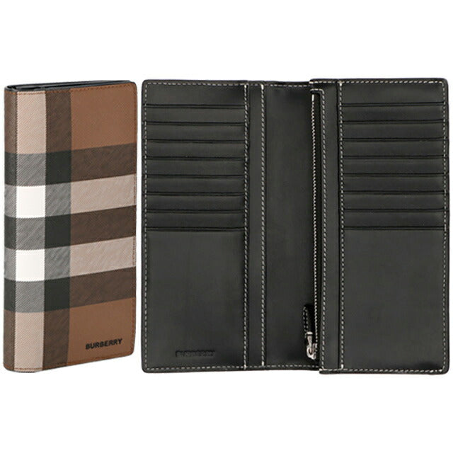 バ－バリ－ 長財布 メンズ ブランド BURBERRY チェック 8052803 ブラウン/ブラック 8052803