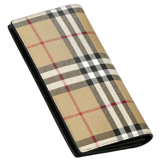 バ－バリ－ 長財布 メンズ レディース ブランド BURBERRY チェック 8065640 ベージュ/ブラック 8065640