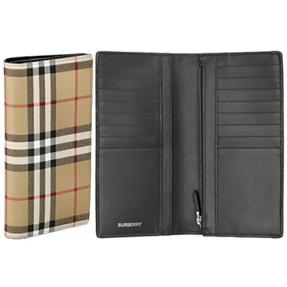 バ－バリ－ 長財布 メンズ レディース ブランド BURBERRY チェック 8065640 ベージュ/ブラック 8065640