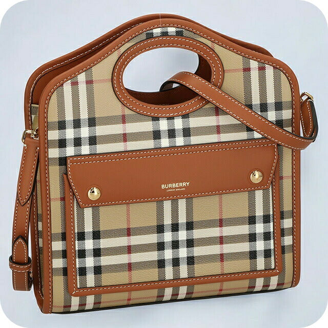 バ－バリ－ ハンドバッグ レディース ブランド BURBERRY チェック 8066166 ベージュ 8066166