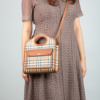 バ－バリ－ ハンドバッグ レディース ブランド BURBERRY チェック 8066166 ベージュ 8066166