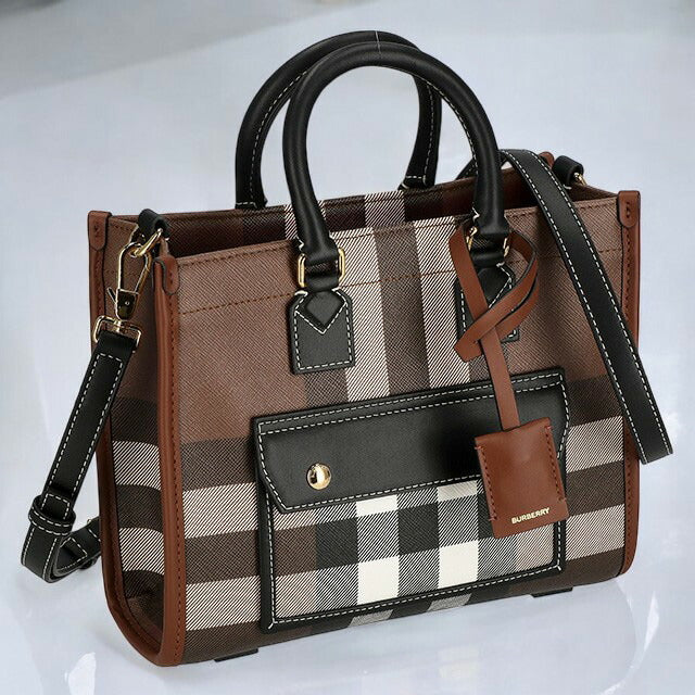 バ－バリ－ ハンドバッグ レディース ブランド BURBERRY チェック 8069661 ブラウン 8069661