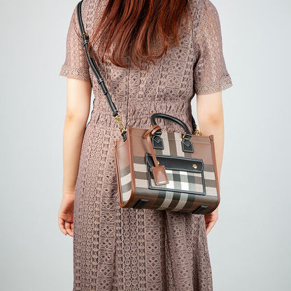 バ－バリ－ ハンドバッグ レディース ブランド BURBERRY チェック 8069661 ブラウン 8069661