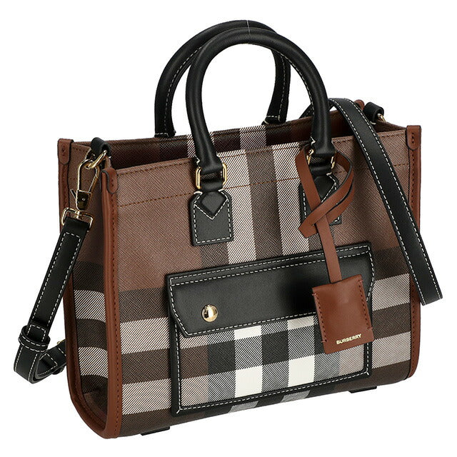 バ－バリ－ ハンドバッグ レディース ブランド BURBERRY チェック 8069661 ブラウン 8069661