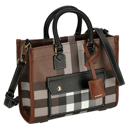 バ－バリ－ ハンドバッグ レディース ブランド BURBERRY チェック 8069661 ブラウン 8069661