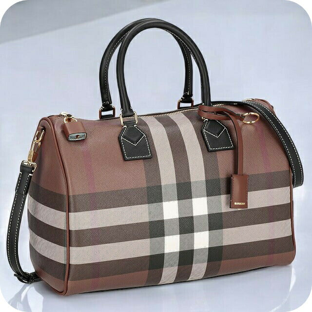 Burberryチェック柄ハンドバッグ ベージュ・ブラウン BURBERRY - BURBERRY バーバリー バーバリーチェック ブラウン