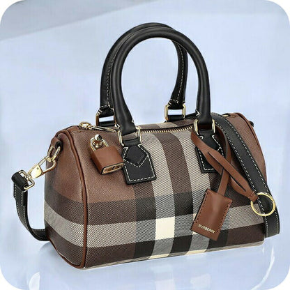 バ－バリ－ ハンドバッグ レディース ブランド BURBERRY チェック 8069663 ブラウン 8069663