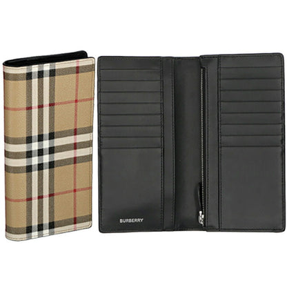 バ－バリ－ 長財布 メンズ ブランド BURBERRY チェック 8069819 ベージュ/ブラック 8069819
