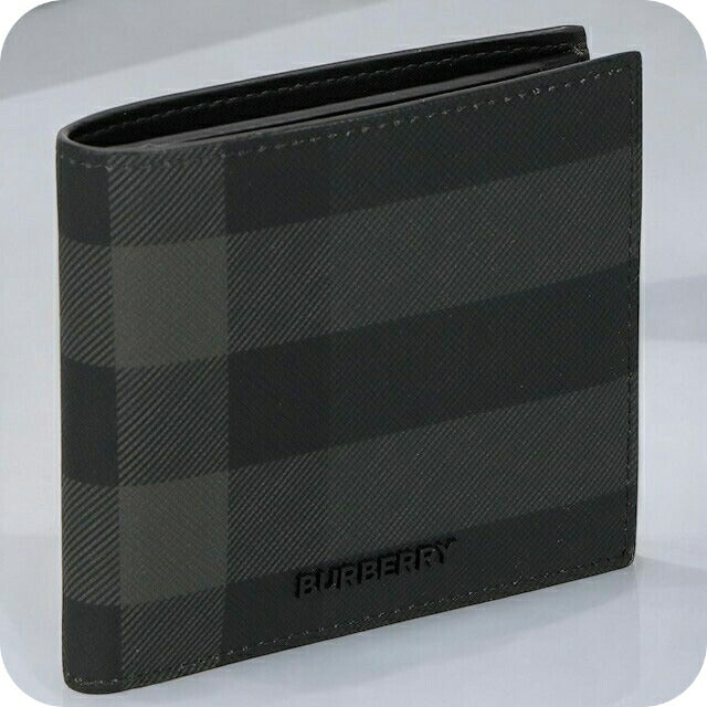 バ－バリ－ 二つ折り財布 メンズ ブランド BURBERRY チェック 8070201 ブラック 8070201