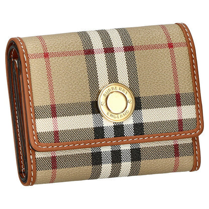 バ－バリ－ 三つ折り財布 レディース ブランド BURBERRY チェック 8070415 ベージュ 8070415