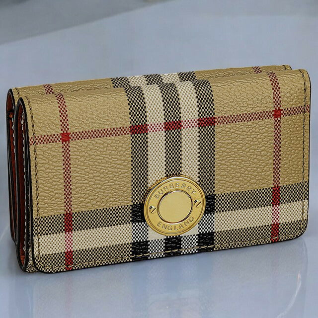 バ－バリ－ 三つ折り財布 レディース ブランド BURBERRY チェック 8070416 ベージュ 8070416