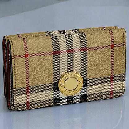 バ－バリ－ 三つ折り財布 レディース ブランド BURBERRY チェック 8070416 ベージュ 8070416