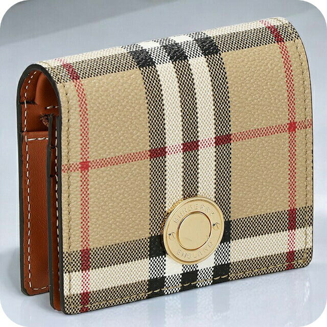 バ－バリ－ 二つ折り財布 レディース ブランド BURBERRY チェック 8070417 ベージュ 8070417