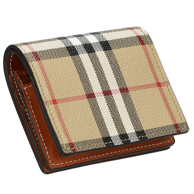 バ－バリ－ 二つ折り財布 レディース ブランド BURBERRY チェック 8070417 ベージュ 8070417