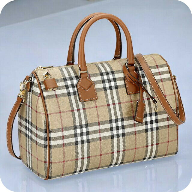 バ－バリ－ ハンドバッグ レディース ブランド BURBERRY チェック 8071355 ベージュ 8071355