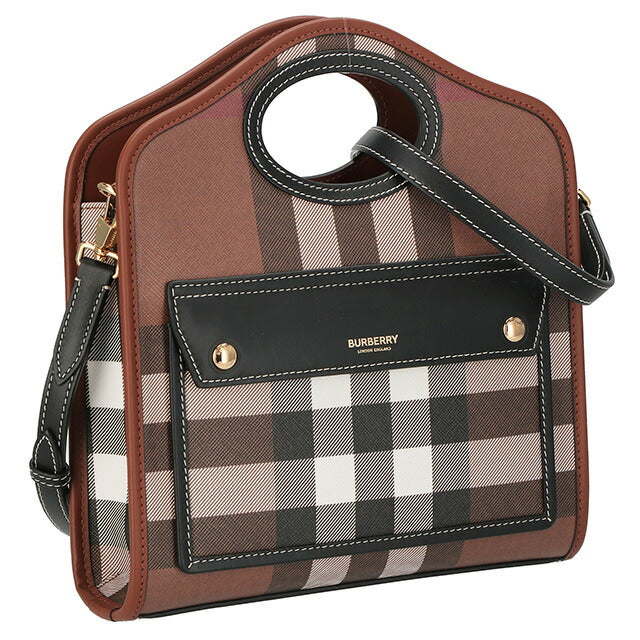 バ－バリ－ ハンドバッグ レディース ブランド BURBERRY チェック 8071386 ブラウン 8071386