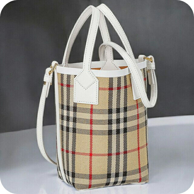 バ－バリ－ ハンドバッグ レディース ブランド BURBERRY チェック 8072348 ベージュ 8072348