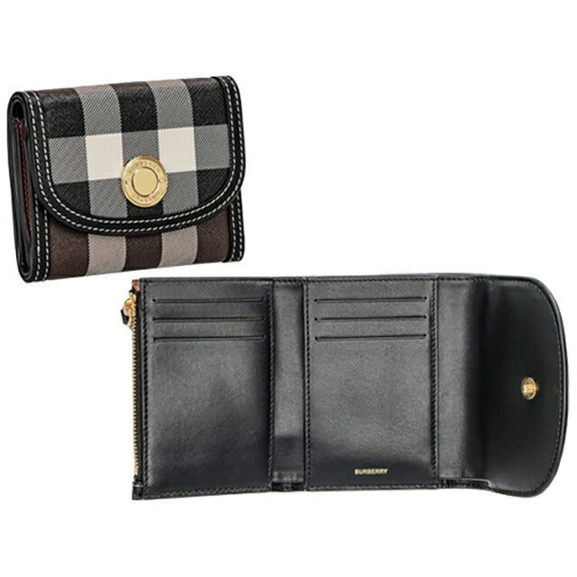 バ－バリ－ 三つ折り財布 レディース ブランド BURBERRY チェック 8072669 ブラウン系 8072669