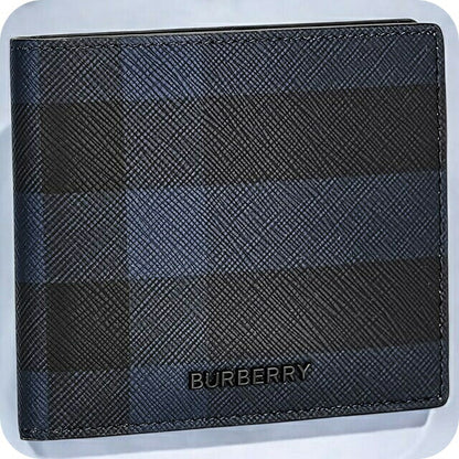 バ－バリ－ 二つ折り財布 メンズ ブランド BURBERRY チェック 8073284 ブラック 8073284