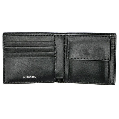 バ－バリ－ 二つ折り財布 メンズ ブランド BURBERRY チェック 8073284 ブラック 8073284