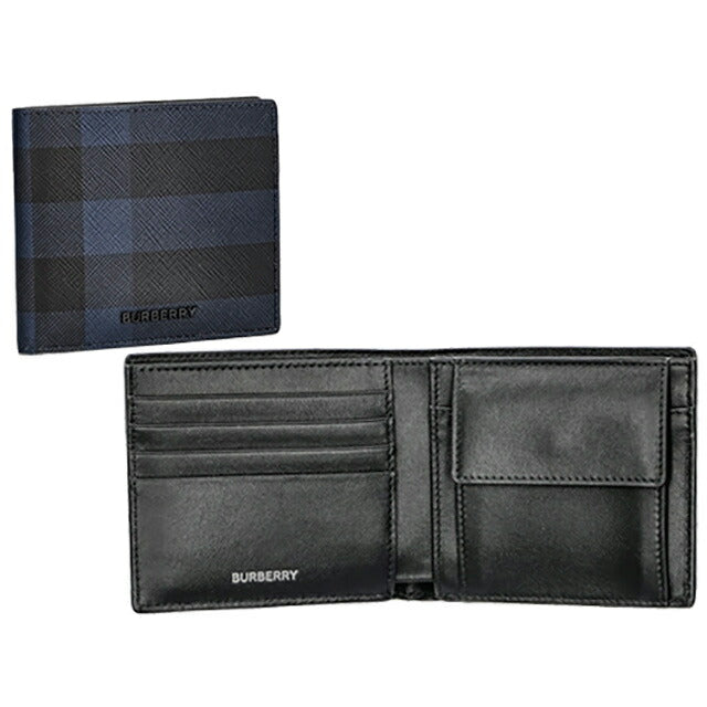 BURBERRY LONDON　折財布　チェック　ブラック BURBERRY バーバリー チェック 三つ折り ミニ財布 ブランド