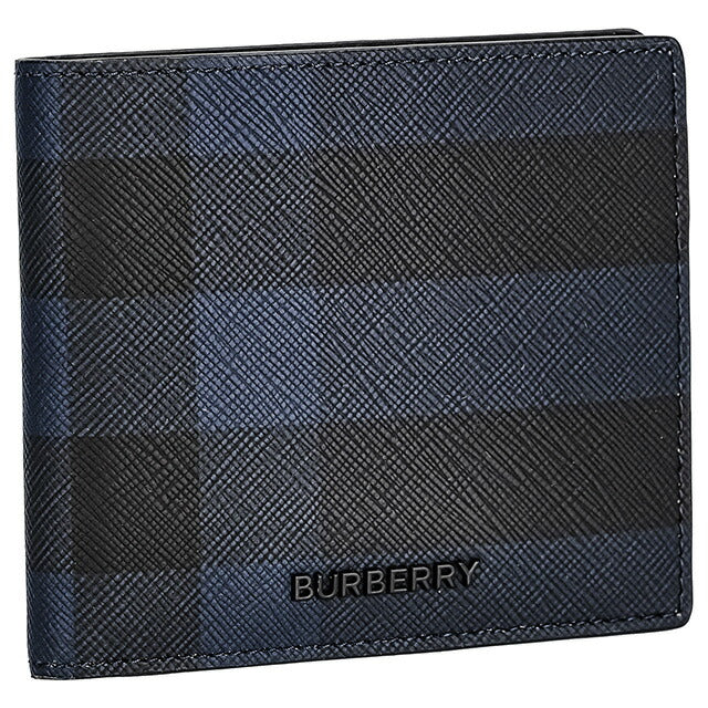 バ－バリ－ 二つ折り財布 メンズ ブランド BURBERRY チェック 8073284 ブラック 8073284
