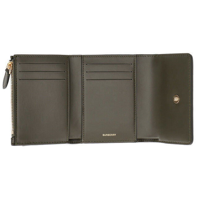 バ－バリ－ 三つ折り財布 メンズ ブランド BURBERRY チェック 8073903 カーキグリーン 8073903