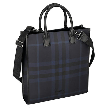 バ－バリ－ トートバッグ メンズ ブランド BURBERRY チェック 8074097 ネイビー 8074097