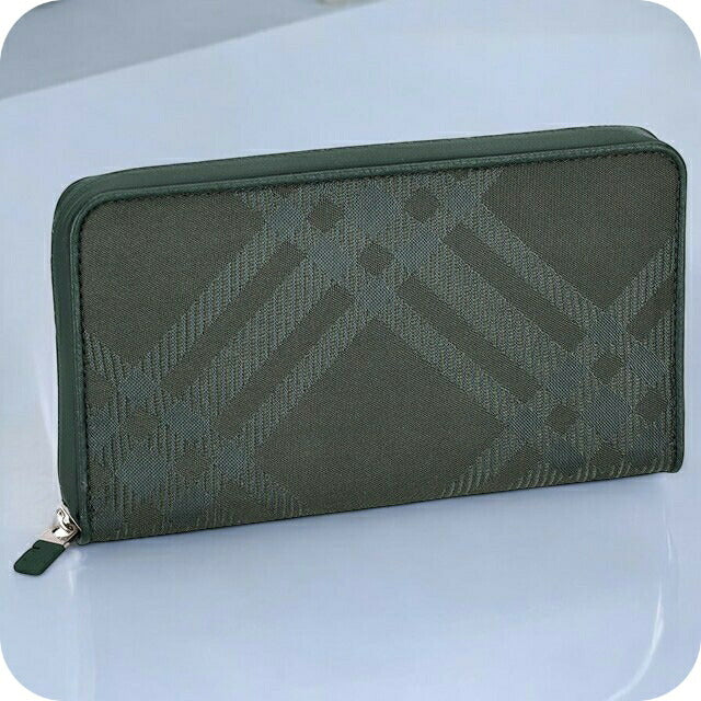バ－バリ－ 長財布 メンズ ブランド BURBERRY チェック 8080738 グリーン 8080738