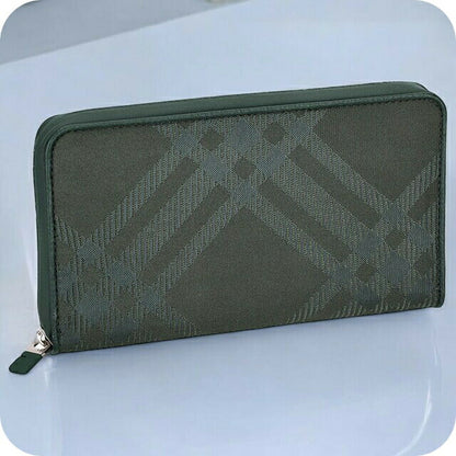 バ－バリ－ 長財布 メンズ ブランド BURBERRY チェック 8080738 グリーン 8080738