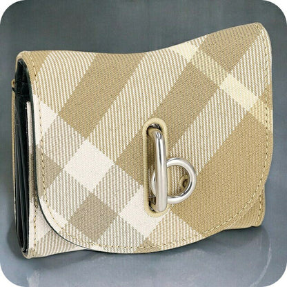 バ－バリ－ 三つ折り財布 レディース ブランド BURBERRY チェック 8081783 ベージュ系 8081783