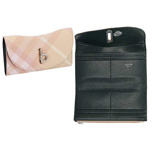 バ－バリ－ 長財布 レディース ブランド BURBERRY チェック 8081787 PEACH ピンク系 8081787