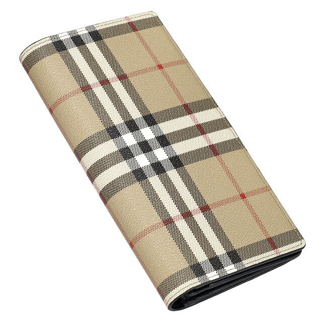 バ－バリ－ 長財布 メンズ レディース ブランド BURBERRY チェック 8084168 ベージュ 8084168