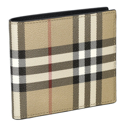 バ－バリ－ 二つ折り財布 メンズ レディース ブランド BURBERRY チェック 8084169 ベージュ 8084169