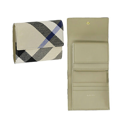 バ－バリ－ 三つ折り財布 メンズ ブランド BURBERRY チェック 8086005 ベージュ 8086005