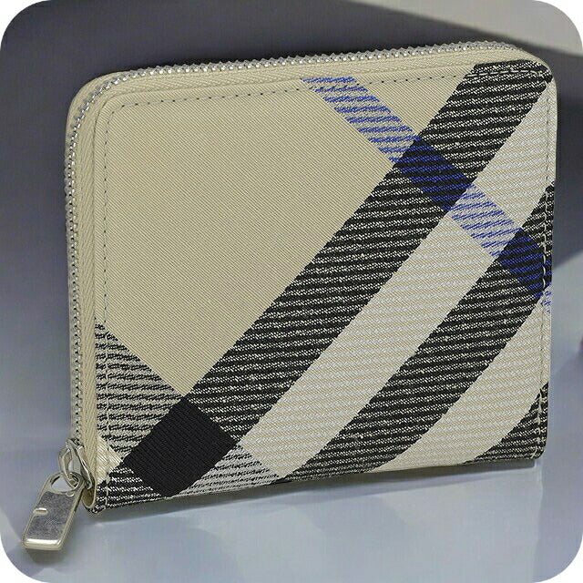 バ－バリ－ 二つ折り財布 メンズ レディース ブランド BURBERRY チェック 8087322 ベージュ 8087322