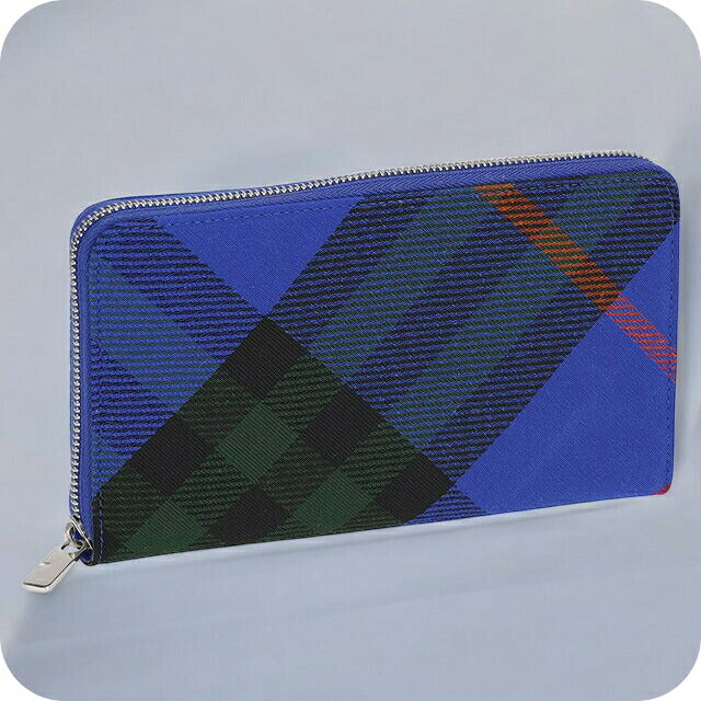 バ－バリ－ 長財布 メンズ ブランド BURBERRY チェック 8089609 ブルー 8089609