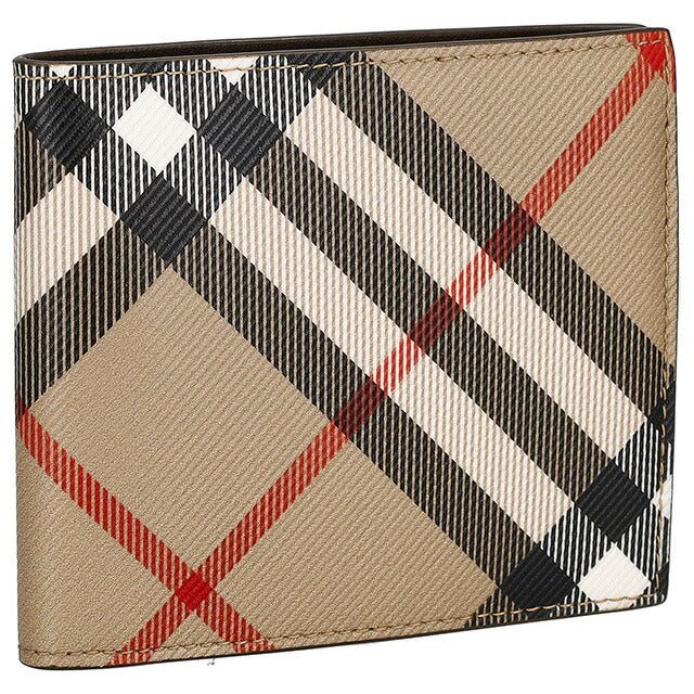 バ－バリ－ 二つ折り財布 メンズ ブランド BURBERRY チェック 8095046 ベージュ 8095046