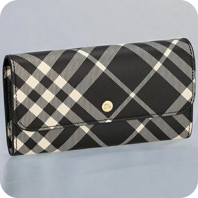 バ－バリ－ 長財布 レディース ブランド BURBERRY チェック 8095269 ブラック 8095269