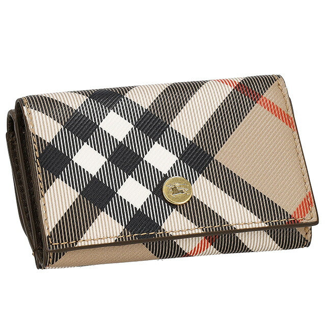 バ－バリ－ 三つ折り財布 レディース ブランド BURBERRY チェック 8095291 ベージュ 8095291