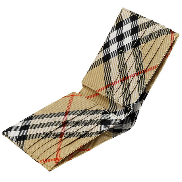 バ－バリ－ 二つ折り財布 メンズ ブランド BURBERRY チェック