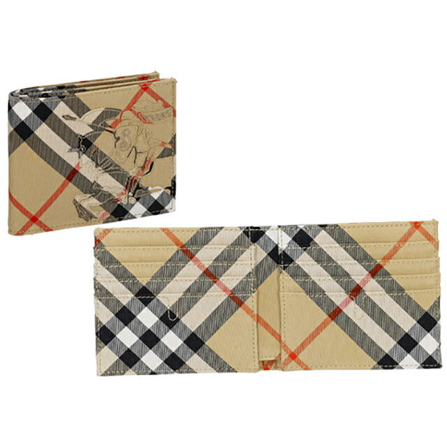 バ－バリ－ 二つ折り財布 メンズ ブランド BURBERRY チェック