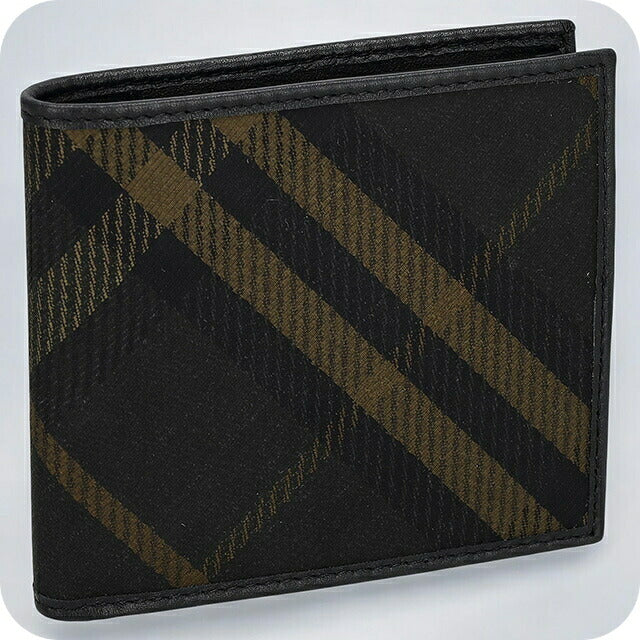 バ－バリ－ 二つ折り財布 メンズ ブランド BURBERRY チェック 8099816 ブラック 8099816