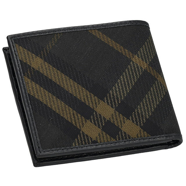 バ－バリ－ 二つ折り財布 メンズ ブランド BURBERRY チェック 8099816 ブラック 8099816